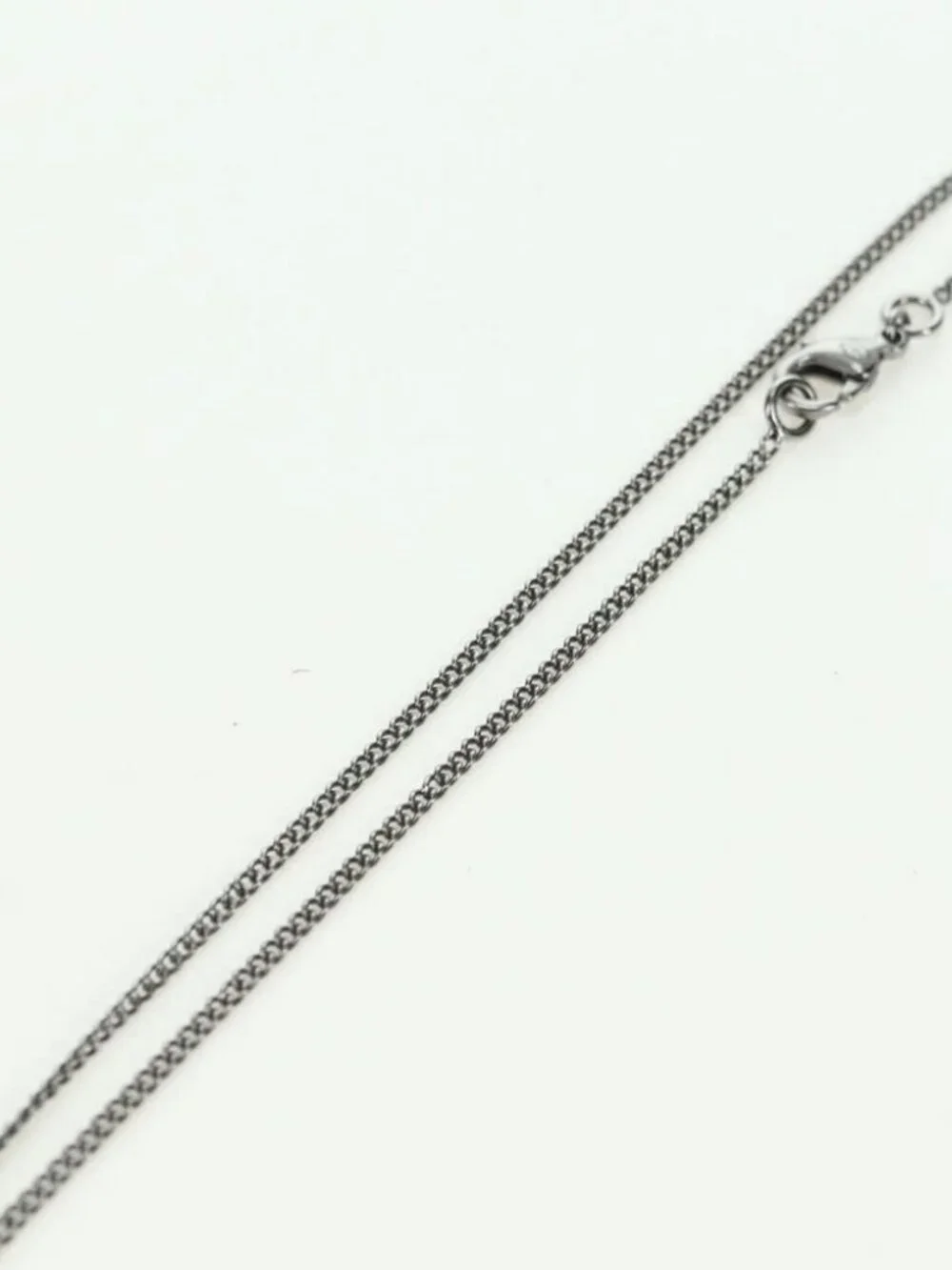 CHANEL COCO Mark Necklace metal Silver CC Auth 175104M